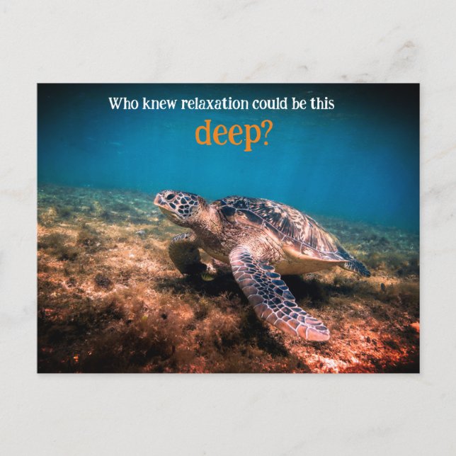 Undervattensavslappning av havssköldpaddor helg vykort (Framsida)
