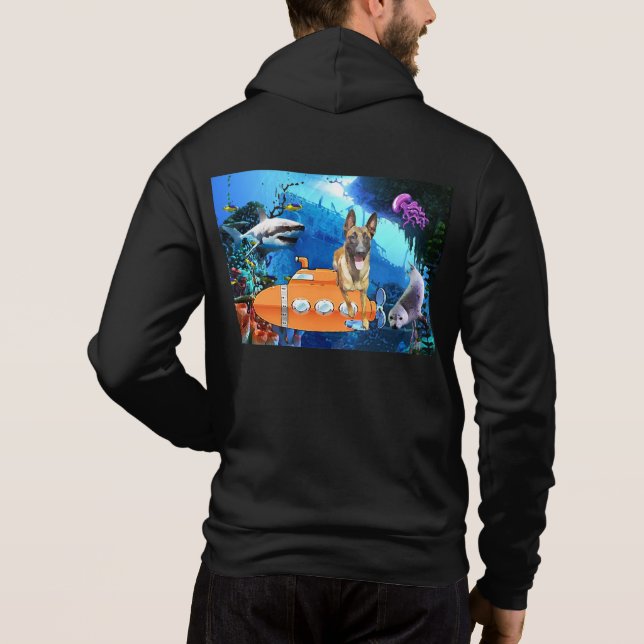 Undervattensbelgiska Malinois T Shirt (Baksida)