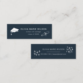 Undervattensblått Studenten-ikon Namn-kort Mini Visitkort