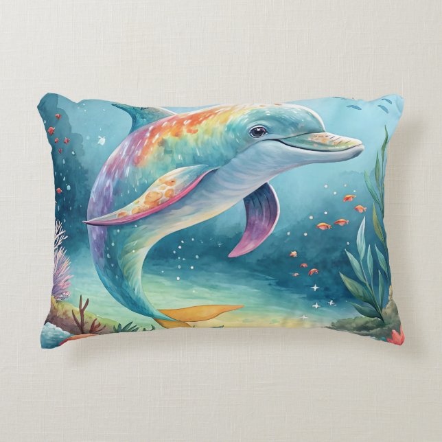 Undervattensdelfin Prydnadskudde (Framsidan)