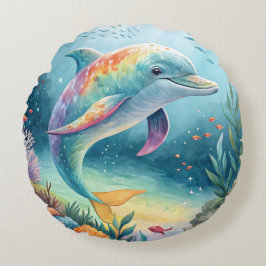 Undervattensdelfin Rund Kudde