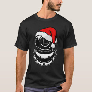 Undervattensdykning Helmet Santa Hat juldyuba T Shirt