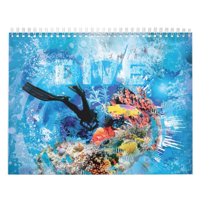 Undervattensdykning Prospektering korallrev Kalender (Omslag)