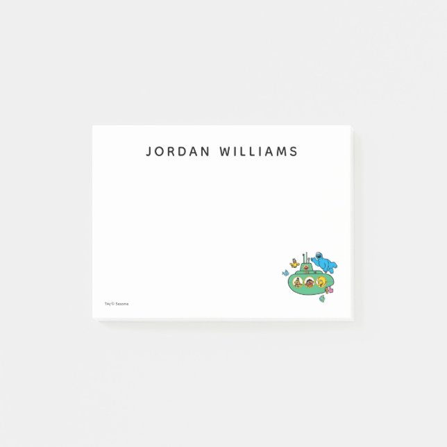 Undervattensfartyg för Cookie Monster och Sesame P Post-it Block (Framsida)