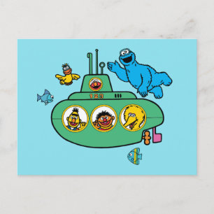 Undervattensfartyg för Cookie Monster och Sesame P Vykort