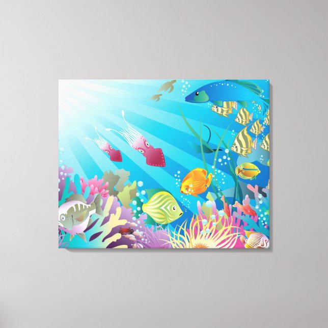 Undervattensfisk Fantasy Canvastryck (Framsida)