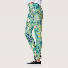 Undervattensfisk, havs-Grönt Leggings
