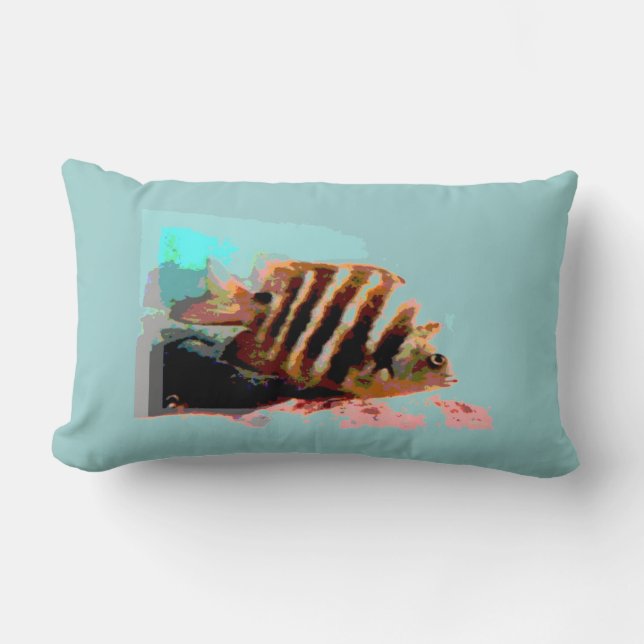 Undervattensfisk (teal) Pillow Lumbarkudde (Framsida)