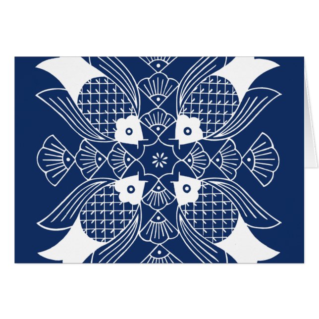 Undervattensfiskdesign med blå bakgrund hälsningskort (Framsidan Horizontal)