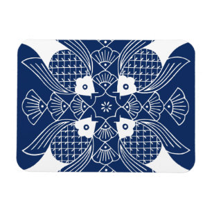 Undervattensfiskdesign med blå bakgrund magnet