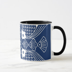 Undervattensfiskdesign med blå bakgrund mugg