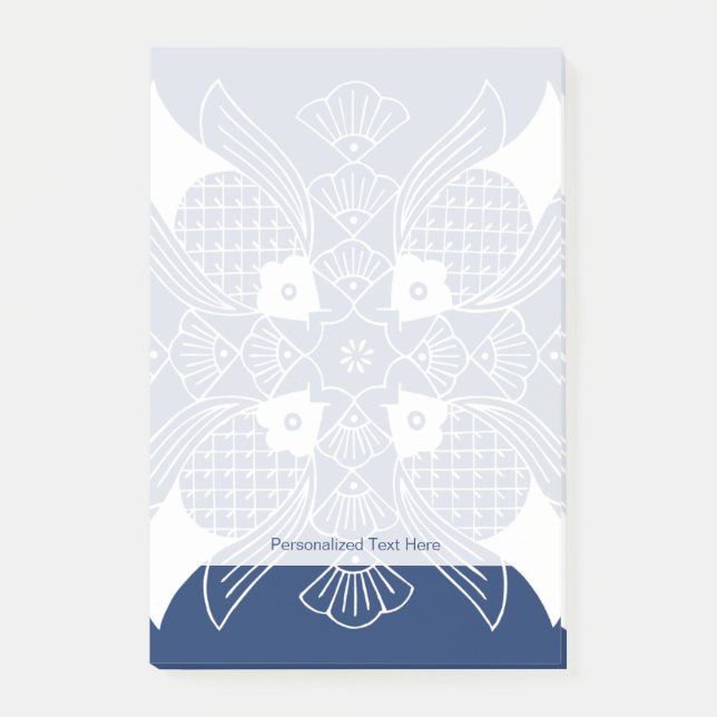 Undervattensfiskdesign med blå bakgrund post-it block (Framsida)