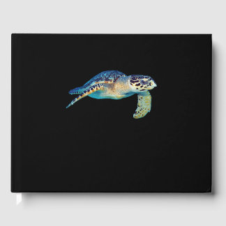 Undervattensfoto av Friendly Sea Turtle Swimming U Gästböcker
