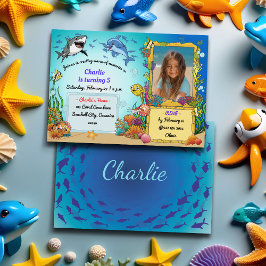 Undervattensfoto under havsdjur inbjudningar