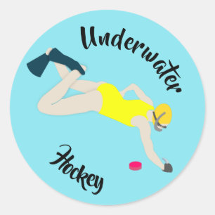 Undervattenshockey Runt Klistermärke