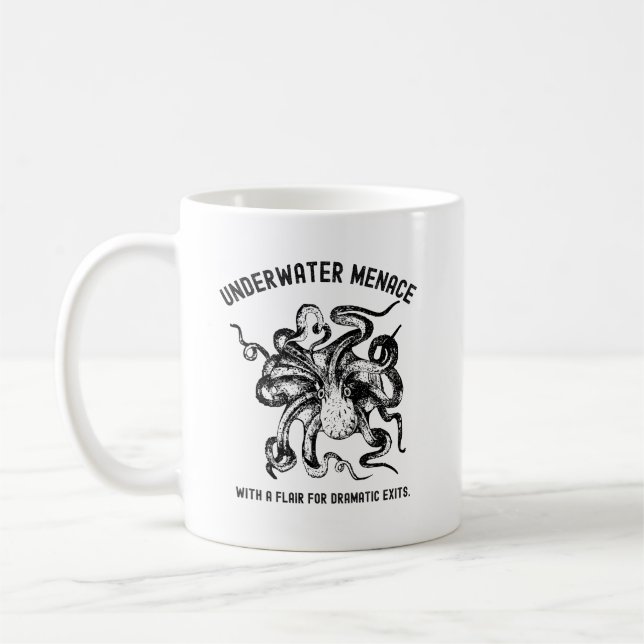 Undervattenshotfull Bläckfisk  Kaffemugg (Vänster)