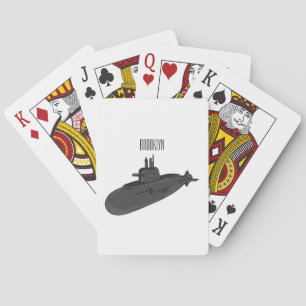 Undervattensillustration av tecknaden casinokort