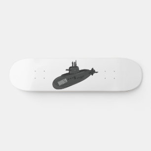 Undervattensillustration av tecknaden mini skateboard bräda 18,5 cm