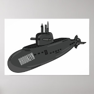 Undervattensillustration av tecknaden poster