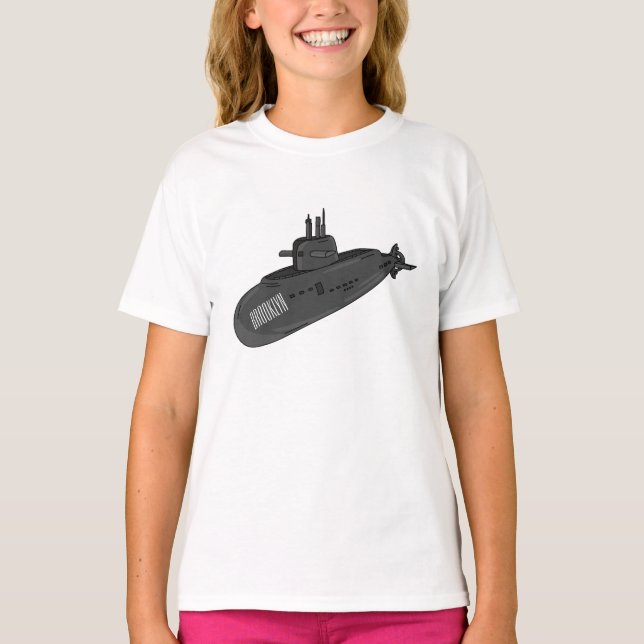 Undervattensillustration av tecknaden t shirt (Framsida)