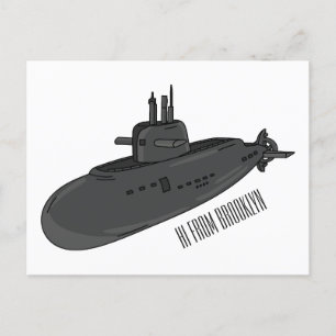 Undervattensillustration av tecknaden vykort