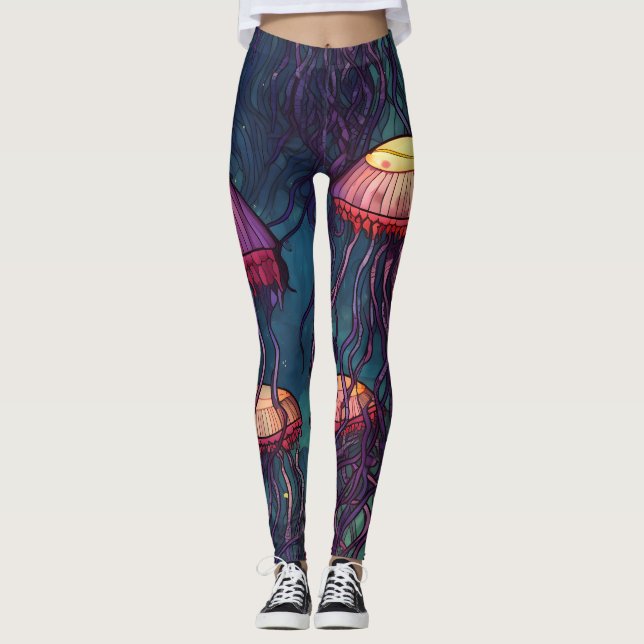 Undervattensjellyfisk Leggings (Framsida)