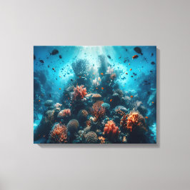 Undervattensklyra Vibrant Coral Reef & Sea Life Canvastryck
