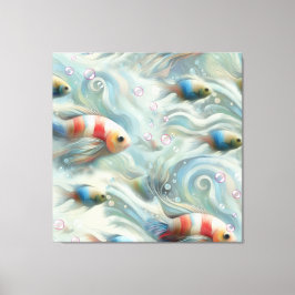 Undervattenskonst av fisk och korall i akryl canvastryck