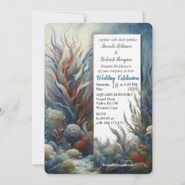 Undervattenskonst av fisk och korall i akryl inbjudningar