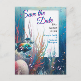 Undervattenskonst av fisk och korall i akryl meddelande vykort