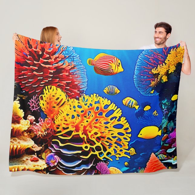 Undervattenskoralen Garden Design Fleecefilt (På plats)