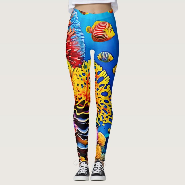 Undervattenskoralen Garden Design Leggings (Framsida)
