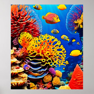 Undervattenskoralen Garden Design Poster