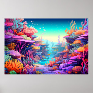 Undervattenskoraller Oceanen Poster