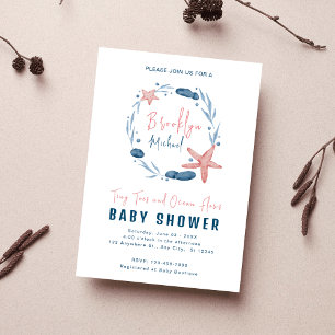 Undervattenskorallrev och Sea Star Baby Shower Inbjudningar
