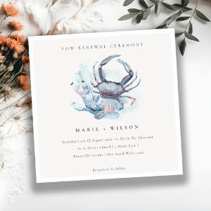 Undervattenskrab Coral Nautical Vow Renewal Inbjud Tack Kort