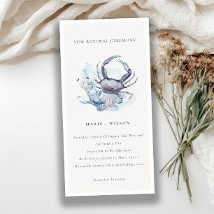 Undervattenskrab Coral Nautical Vow Renewal Inbjud Tack Kort