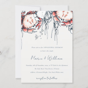 Undervattenskrabba Nautical Vow Renewal Inbjudningar