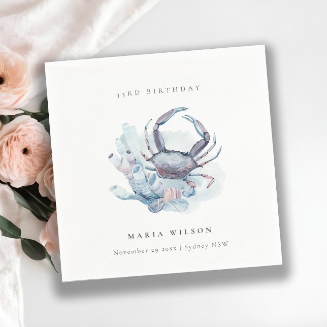 Undervattenskrabben - nautisk havsmiljö vid födels pappersservett (Skapare uppladdad)