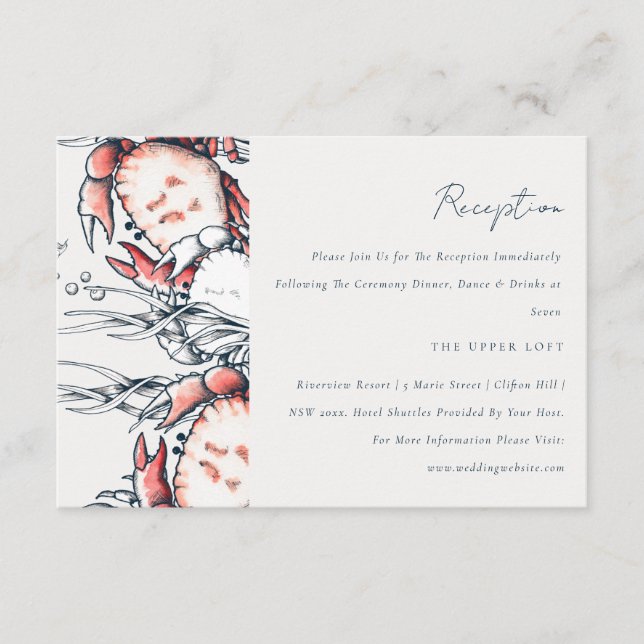 Undervattenskrabbsmottagning för rödmarinkråm tilläggskort (Framsida)