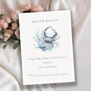 Undervattenskräfta Korall Blöja Lotteri Baby Showe Tilläggskort