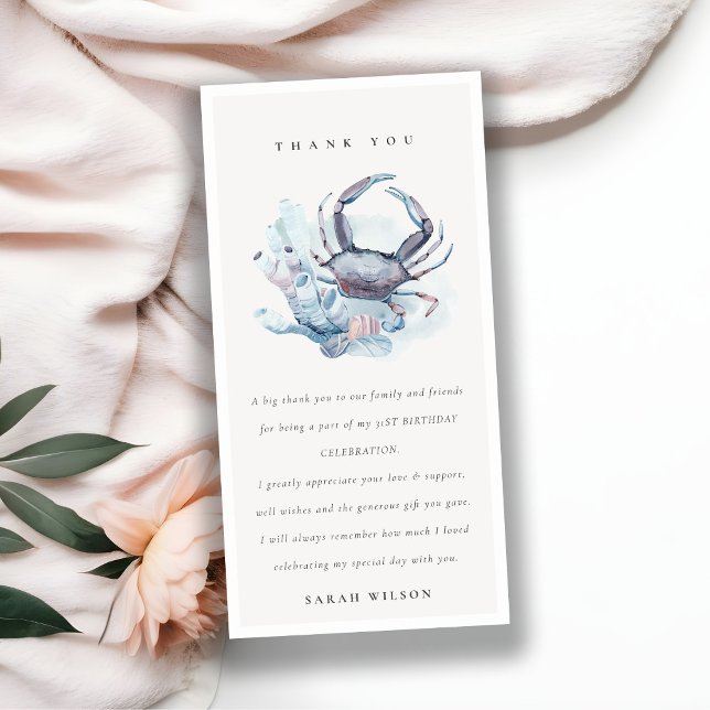 Undervattenskräfta Korall Marin Födelsedag För All Tack Kort (Skapare uppladdad)