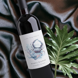 Undervattenskräfta Korall Marin Födelsedag För All Vinflaska Etikett