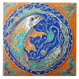 Undervattensliv traditionell keramisk art nr 3 kakelplatta