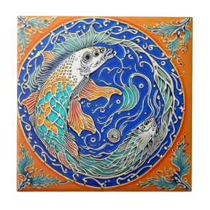 Undervattensliv traditionell keramisk art nr 3 kakelplatta