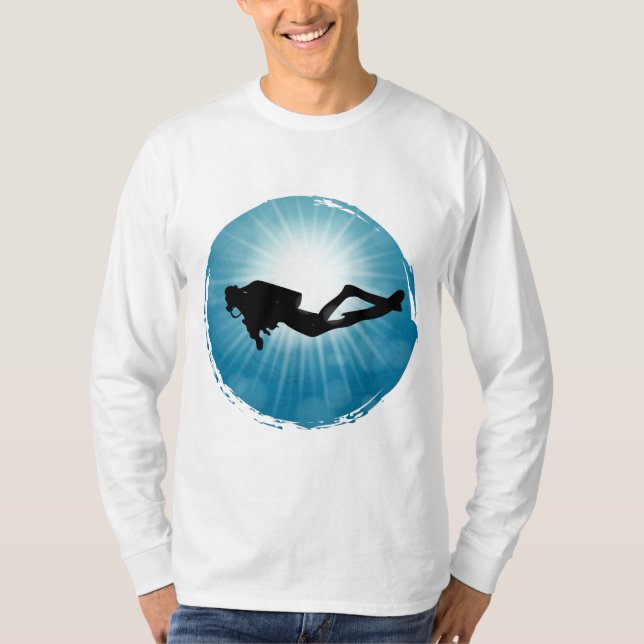 Undervattensljusregn för dykdiver t shirt (Framsida)