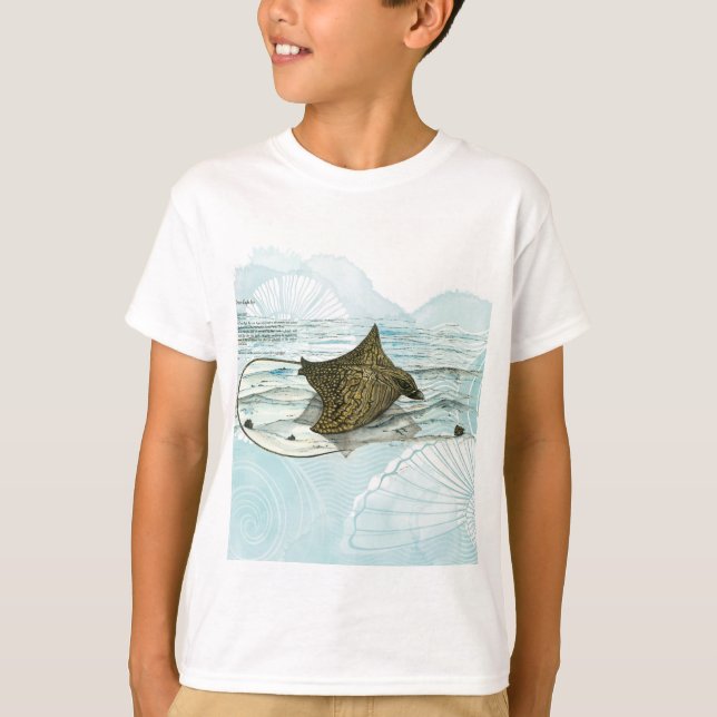 Undervattensmålad Ornate Eagle Ray T Shirt (Framsida)