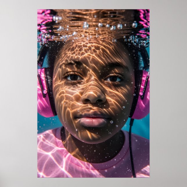 Undervattensmedvetande vid Autistic Girl Sensory J Poster (Framsidan)