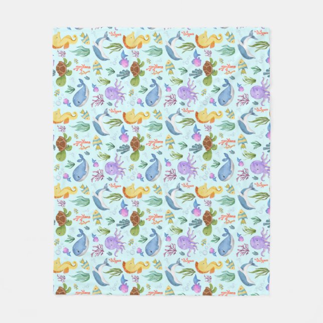 Undervattensomslutning papper, havslevande varelse fleecefilt (Framsidan)