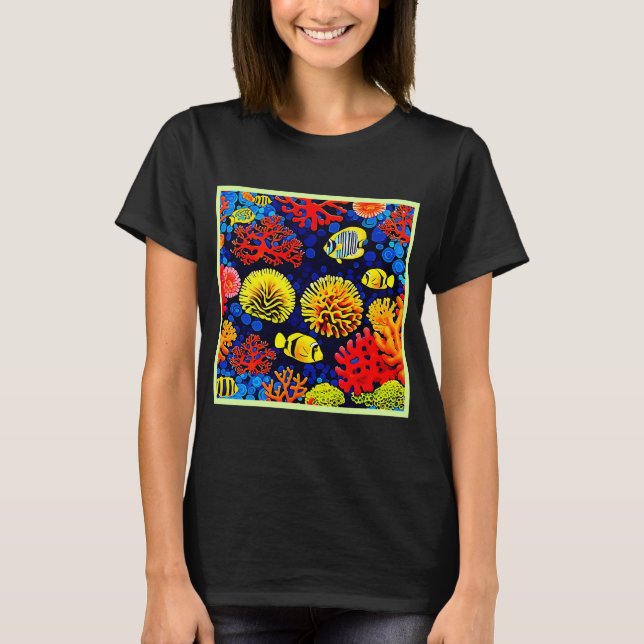 Undervattensrev Liv Ljus Design T Shirt (Framsida)